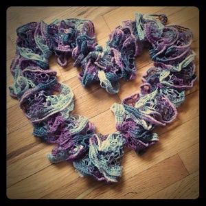 Multi Colored Crocheted Scarf, Handmade